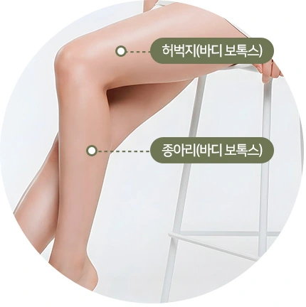 Chân đánh dấu vùng tiêm botox cơ thể