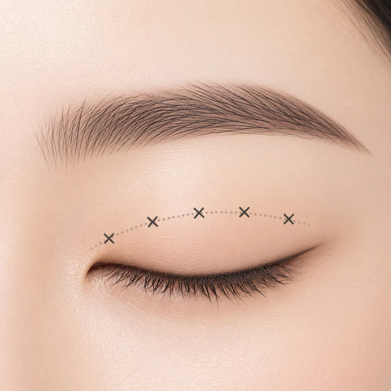 Illustration of double eyelid line design
