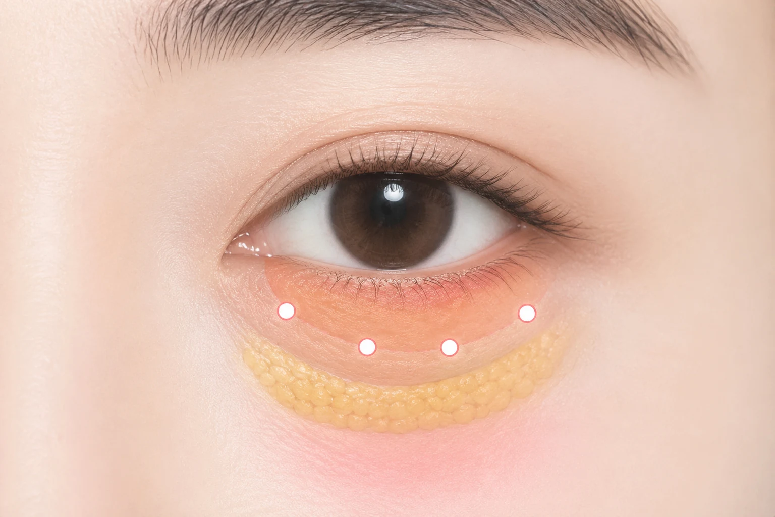 Struktur yang menopang septum orbita dengan 4 titik fiksasi di bawah mata.