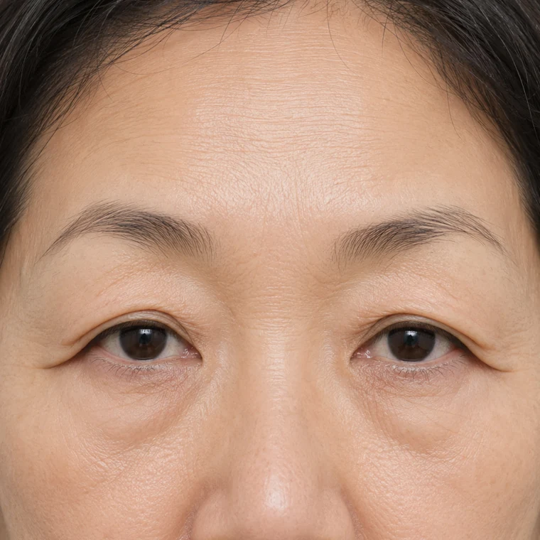 目尻側の皮膚のたるみで皮膚が重なって擦れたり、不快感が繰り返される場合