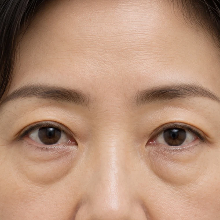 目の下の脂肪がふくらんで突出し、涙袋の溝も深くなった場合